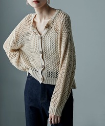 2wayメッシュニットカーデ