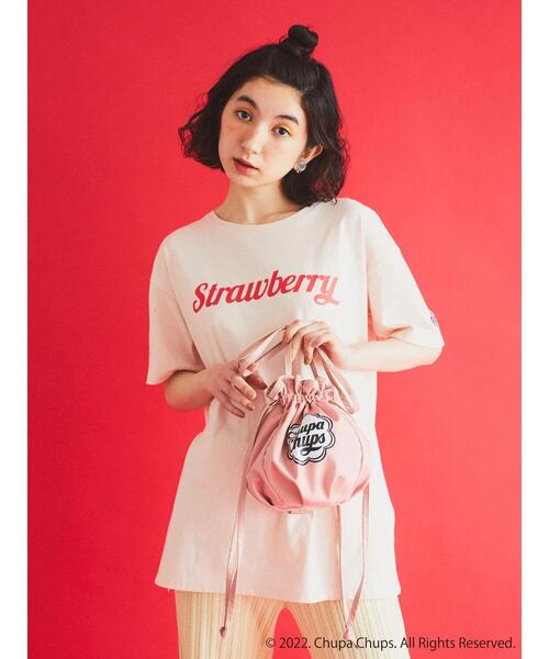 earth music&ecology(アースミュージックアンドエコロジー)の「Chupa Chups 巾着ショルダーバッグ(トートバッグ・レディース・ピンク/ブルーグレー/ライトイエロー・FREE)」の8枚目の写真