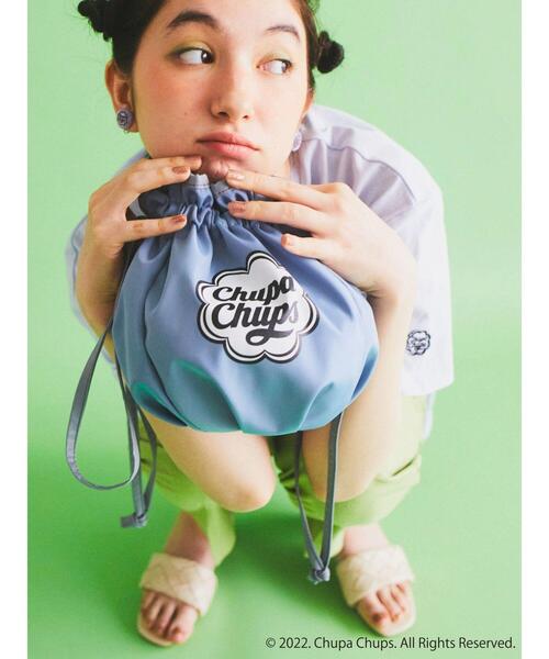 earth music&ecology(アースミュージックアンドエコロジー)の「Chupa Chups 巾着ショルダーバッグ(トートバッグ・レディース・ピンク/ブルーグレー/ライトイエロー・FREE)」の6枚目の写真