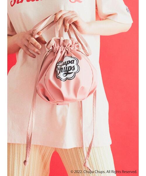 earth music&ecology(アースミュージックアンドエコロジー)の「Chupa Chups 巾着ショルダーバッグ(トートバッグ・レディース・ピンク/ブルーグレー/ライトイエロー・FREE)」の3枚目の写真