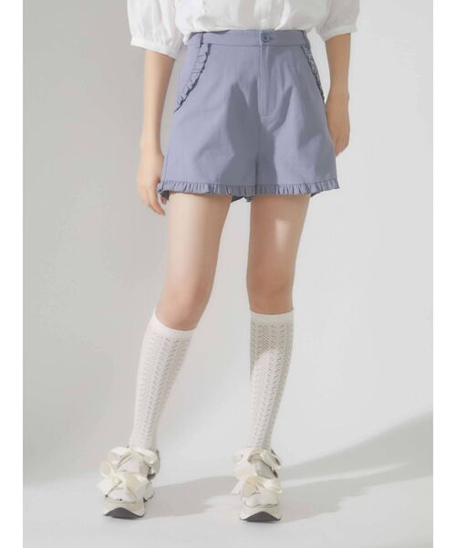 merry jenny（メリージェニー）の「フリルチノショートパンツ（その他パンツ・レディース・アイボリー/ブラック/ブルー・FREE）」の5枚目の写真