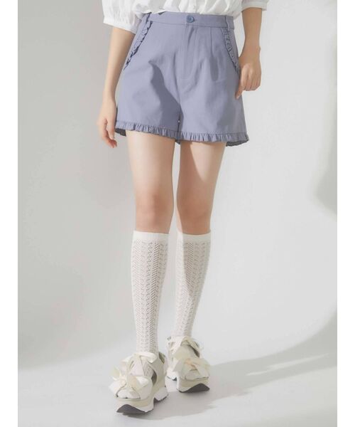 merry jenny（メリージェニー）の「フリルチノショートパンツ（その他パンツ・レディース・アイボリー/ブラック/ブルー・FREE）」の6枚目の写真