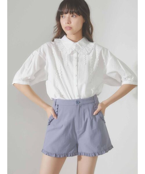 merry jenny（メリージェニー）の「フリルチノショートパンツ（その他パンツ・レディース・アイボリー/ブラック/ブルー・FREE）」の9枚目の写真