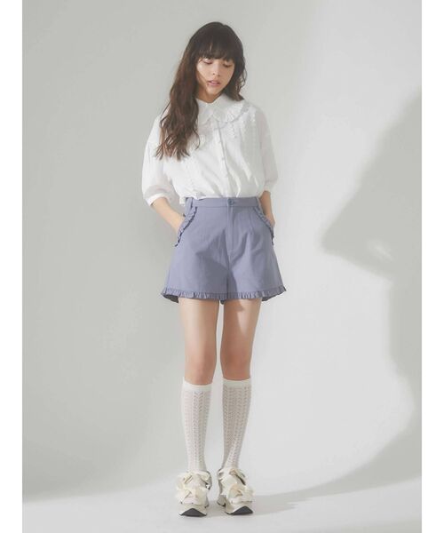 merry jenny（メリージェニー）の「フリルチノショートパンツ（その他パンツ・レディース・アイボリー/ブラック/ブルー・FREE）」の12枚目の写真