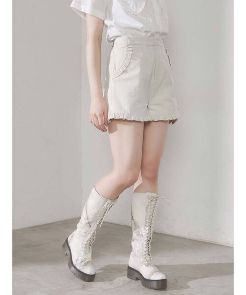 merry jenny（メリージェニー）の「フリルチノショートパンツ（その他パンツ・レディース・アイボリー/ブラック/ブルー・FREE）」の14枚目の写真