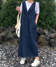 ABITOKYO | バックスリットタイトデニムジャンスカ(ジャンパースカート)