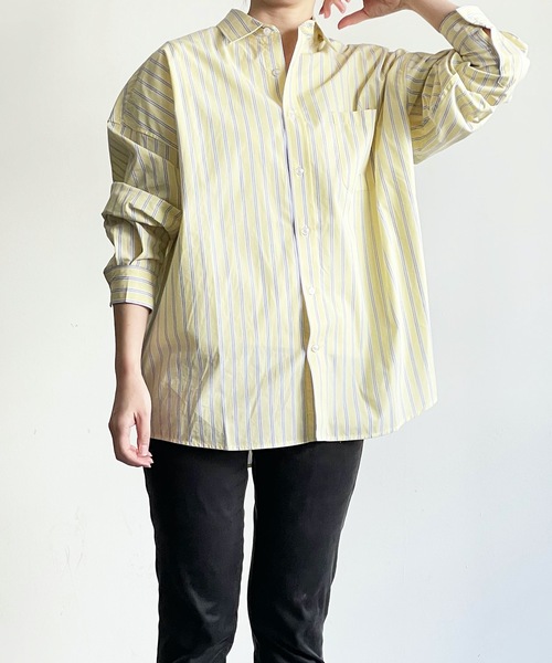 THE TWENTYSEVEN(ザ トゥエンティーセブン)の「The TWENTYSEVEN:CTN BROAD LOOSE FIT SHIRTS L/S ブロードBIG レギュラーカラーシャツロングスリーブ(シャツ/ブラウス・レディース・ホワイト/ラベンダー/サックスブルー/イエロー・L/M/XL)」の4枚目の写真