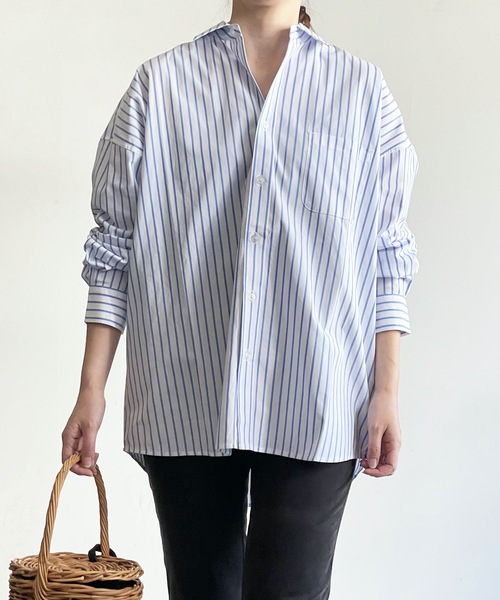THE TWENTYSEVEN(ザ トゥエンティーセブン)の「The TWENTYSEVEN:CTN BROAD LOOSE FIT SHIRTS L/S ブロードBIG レギュラーカラーシャツロングスリーブ(シャツ/ブラウス・レディース・ホワイト/ラベンダー/サックスブルー/イエロー・L/M/XL)」の6枚目の写真