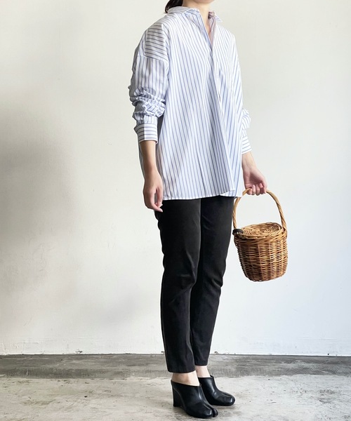 THE TWENTYSEVEN(ザ トゥエンティーセブン)の「The TWENTYSEVEN:CTN BROAD LOOSE FIT SHIRTS L/S ブロードBIG レギュラーカラーシャツロングスリーブ(シャツ/ブラウス・レディース・ホワイト/ラベンダー/サックスブルー/イエロー・L/M/XL)」の11枚目の写真