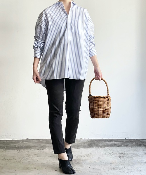THE TWENTYSEVEN(ザ トゥエンティーセブン)の「The TWENTYSEVEN:CTN BROAD LOOSE FIT SHIRTS L/S ブロードBIG レギュラーカラーシャツロングスリーブ(シャツ/ブラウス・レディース・ホワイト/ラベンダー/サックスブルー/イエロー・L/M/XL)」の16枚目の写真