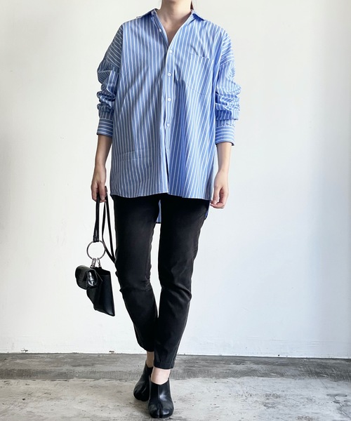 THE TWENTYSEVEN(ザ トゥエンティーセブン)の「The TWENTYSEVEN:CTN BROAD LOOSE FIT SHIRTS L/S ブロードBIG レギュラーカラーシャツロングスリーブ(シャツ/ブラウス・レディース・ホワイト/ラベンダー/サックスブルー/イエロー・L/M/XL)」の17枚目の写真
