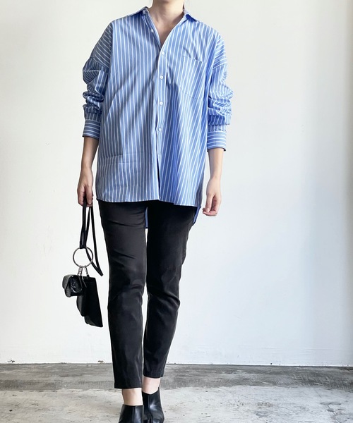 THE TWENTYSEVEN(ザ トゥエンティーセブン)の「The TWENTYSEVEN:CTN BROAD LOOSE FIT SHIRTS L/S ブロードBIG レギュラーカラーシャツロングスリーブ(シャツ/ブラウス・レディース・ホワイト/ラベンダー/サックスブルー/イエロー・L/M/XL)」の18枚目の写真