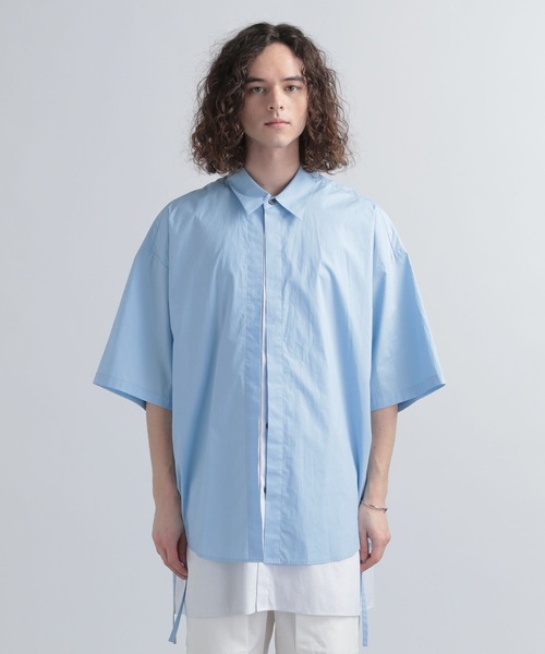 HARE（ハレ）の「レイヤードデザインシャツSS(HARE)（シャツ/ブラウス・メンズ・オフホワイト/ブラック/ライトブルー・FREE）」の9枚目の写真