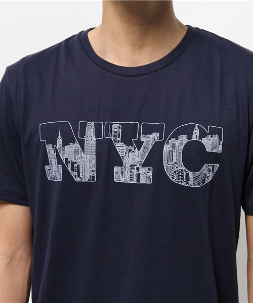 WEGO（ウィゴー）の「WEGO/モチーフパターンロゴTシャツ（Tシャツ/カットソー・メンズ・ネイビー/ホワイト・MEDIUM/LARGE）」の9枚目の写真