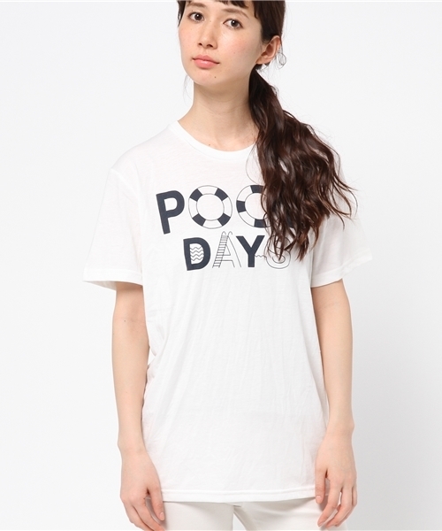 WEGO（ウィゴー）の「WEGO/モチーフパターンロゴTシャツ（Tシャツ/カットソー・メンズ・ネイビー/ホワイト・MEDIUM/LARGE）」の3枚目の写真