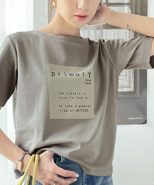 classicalelf（クラシカルエルフ）の「即効こなれ感。綿100％クロップド丈boxロゴTee（Tシャツ/カットソー・レディース・ホワイト/ブラック/グレー・MEDIUM/LARGE/X-LARGE）」の3枚目の写真