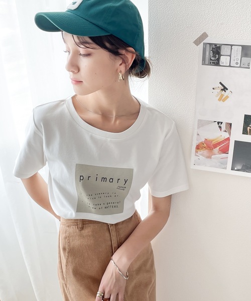 classicalelf（クラシカルエルフ）の「即効こなれ感。綿100％クロップド丈boxロゴTee（Tシャツ/カットソー・レディース・ホワイト/ブラック/グレー・MEDIUM/LARGE/X-LARGE）」の2枚目の写真