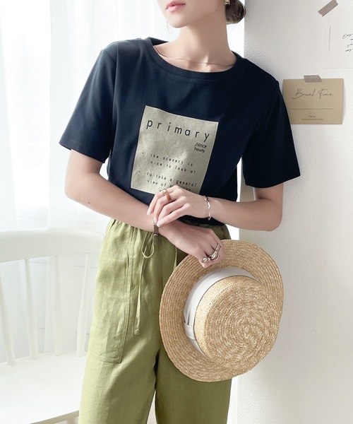classicalelf（クラシカルエルフ）の「即効こなれ感。綿100％クロップド丈boxロゴTee（Tシャツ/カットソー・レディース・ホワイト/ブラック/グレー・MEDIUM/LARGE/X-LARGE）」の13枚目の写真
