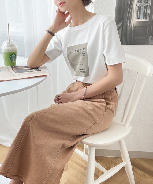 classicalelf（クラシカルエルフ）の「即効こなれ感。綿100％クロップド丈boxロゴTee（Tシャツ/カットソー・レディース・ホワイト/ブラック/グレー・MEDIUM/LARGE/X-LARGE）」の10枚目の写真