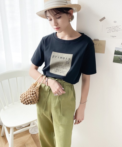 classicalelf（クラシカルエルフ）の「即効こなれ感。綿100％クロップド丈boxロゴTee（Tシャツ/カットソー・レディース・ホワイト/ブラック/グレー・MEDIUM/LARGE/X-LARGE）」の7枚目の写真