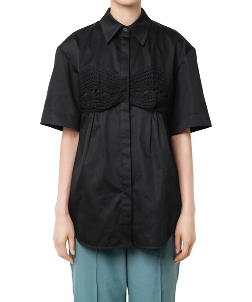 LE CIEL BLEU(ルシェルブルー)の「ニットブラディティールシャツ / Knit Bra Detail Shirt(シャツ/ブラウス・レディース・オフホワイト/ブラック・38/36)」の5枚目の写真