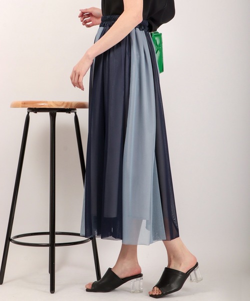 Anna Nicola（アンナニコラ）の「Anna Nicola チュールバイカラースカート（スカート・レディース・ピンク/ライトグリーン/ブルー・38）」の9枚目の写真