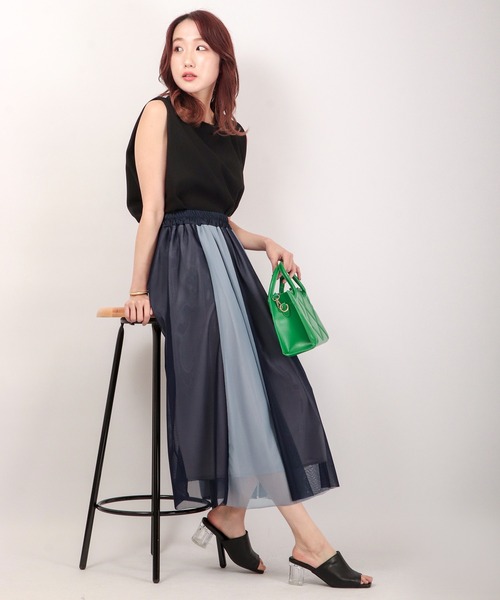 Anna Nicola（アンナニコラ）の「Anna Nicola チュールバイカラースカート（スカート・レディース・ピンク/ライトグリーン/ブルー・38）」の11枚目の写真