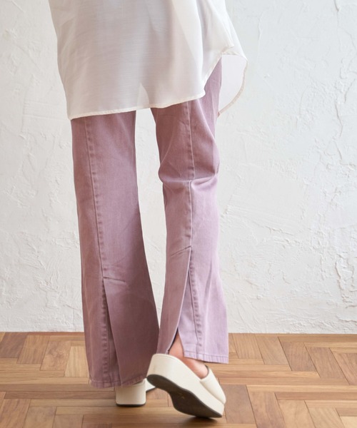 WEGO(ウィゴー)の「WEGO/バックスリットカラーフレアパンツ(デニムパンツ・レディース・サックスブルー/ライトパープル/オフホワイト・SMALL/MEDIUM)」の22枚目の写真