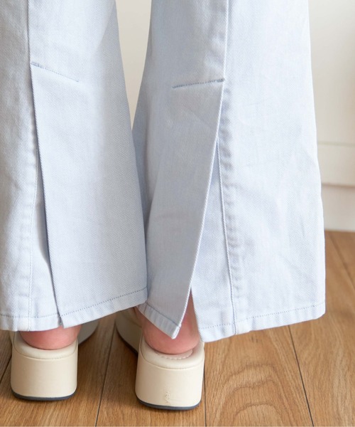 WEGO(ウィゴー)の「WEGO/バックスリットカラーフレアパンツ(デニムパンツ・レディース・サックスブルー/ライトパープル/オフホワイト・SMALL/MEDIUM)」の19枚目の写真