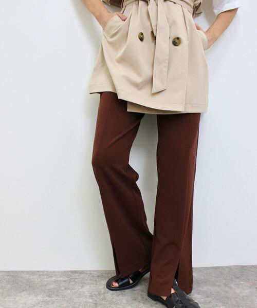 MLI'A（エムリア）の「フロントスリットカットパンツ（その他パンツ・レディース・ブラック/グリーン/ライトベージュ/ブラウン/レッド・FREE）」の6枚目の写真