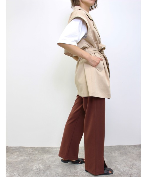 MLI'A（エムリア）の「フロントスリットカットパンツ（その他パンツ・レディース・ブラック/グリーン/ライトベージュ/ブラウン/レッド・FREE）」の18枚目の写真