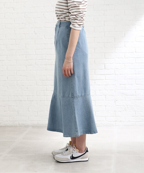 Cutie Blonde(キューティーブロンド)の「◆【S-L】デニムマーメイドスカート(スカート・レディース・ピンク系/サックスブルー/ネイビー・01/02/03)」の5枚目の写真