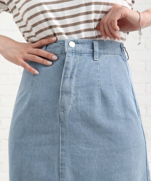 Cutie Blonde(キューティーブロンド)の「◆【S-L】デニムマーメイドスカート(スカート・レディース・ピンク系/サックスブルー/ネイビー・01/02/03)」の8枚目の写真
