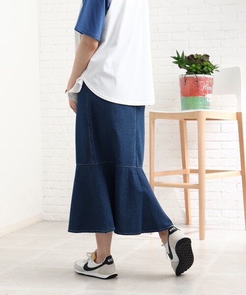 Cutie Blonde(キューティーブロンド)の「◆【S-L】デニムマーメイドスカート(スカート・レディース・ピンク系/サックスブルー/ネイビー・01/02/03)」の18枚目の写真