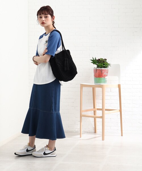 Cutie Blonde(キューティーブロンド)の「◆【S-L】デニムマーメイドスカート(スカート・レディース・ピンク系/サックスブルー/ネイビー・01/02/03)」の21枚目の写真