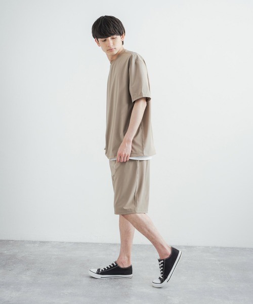 KRIFF MAYER(クリフメイヤー)の「セットアップ 3点セット KRIFF MAYER クリフメイヤー at TENT Tシャツ&ショートパンツ&エコバッグ(ルームウェア/パジャマ・メンズ・ベージュ/チャコール/カーキ/ネイビー・L/M/XL)」の11枚目の写真