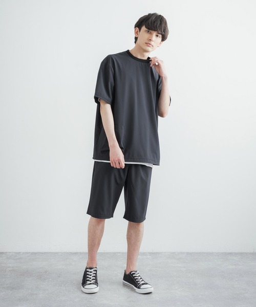 KRIFF MAYER(クリフメイヤー)の「セットアップ 3点セット KRIFF MAYER クリフメイヤー at TENT Tシャツ&ショートパンツ&エコバッグ(ルームウェア/パジャマ・メンズ・ベージュ/チャコール/カーキ/ネイビー・L/M/XL)」の7枚目の写真