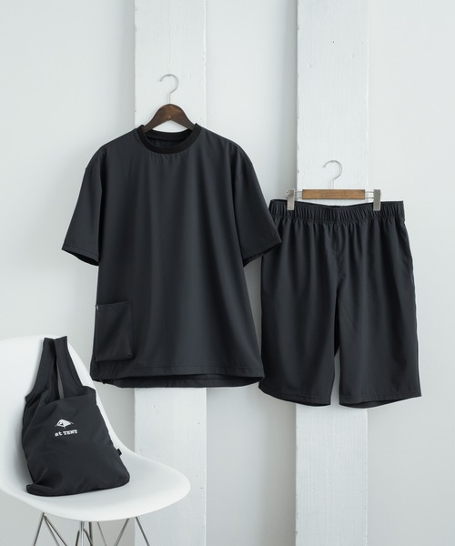 KRIFF MAYER(クリフメイヤー)の「セットアップ 3点セット KRIFF MAYER クリフメイヤー at TENT Tシャツ&ショートパンツ&エコバッグ(ルームウェア/パジャマ・メンズ・ベージュ/チャコール/カーキ/ネイビー・L/M/XL)」の9枚目の写真