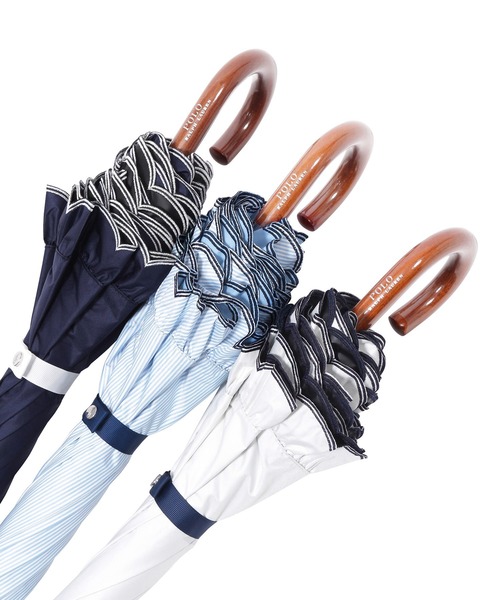 WEB限定】 遮光 晴雨兼用日傘 スカラフリル ワンポイント POLO