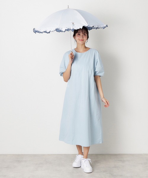 WEB限定】 遮光 晴雨兼用日傘 スカラフリル ワンポイント POLO BEAR