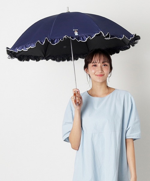 完売品　ポロベア　ラルフローレン　晴雨兼用日傘　スカラフリルワンポイントPOLO WEB限定】 遮光 晴雨兼用日傘 スカラフリル ワンポイント POLO