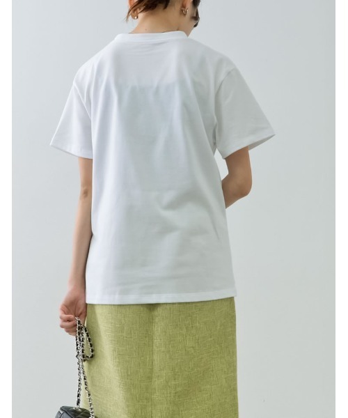 Re:EDIT（リエディ）の「2TYPEフロッキーロゴTシャツ（Tシャツ/カットソー・レディース・ホワイト系1/ブラック系1/ブラック系2/イエロー/ホワイト系2/ホワイト系3/ピンク/ブルー・MEDIUM/LARGE）」の11枚目の写真