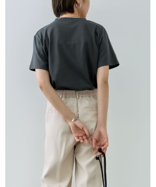 Re:EDIT（リエディ）の「2TYPEフロッキーロゴTシャツ（Tシャツ/カットソー・レディース・ホワイト系1/ブラック系1/ブラック系2/イエロー/ホワイト系2/ホワイト系3/ピンク/ブルー・MEDIUM/LARGE）」の20枚目の写真