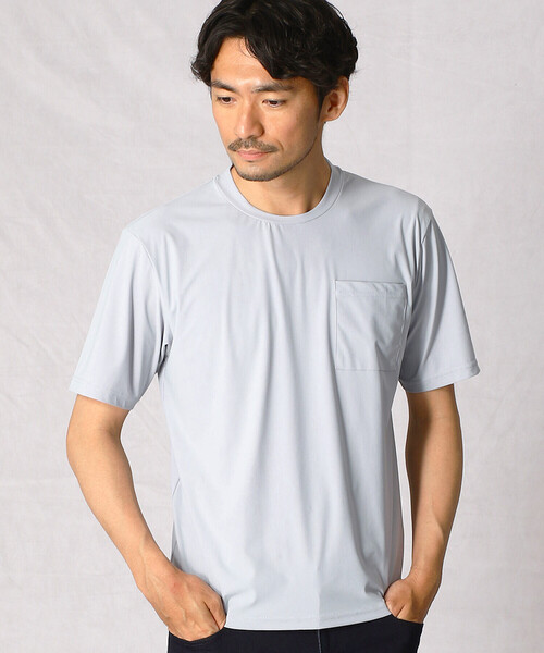COMME CA MEN(コムサメン)の「ドレスネック ナイロンT(Tシャツ/カットソー・メンズ・ブラック/チャコールグレー/ライトグレー・M/L)」の3枚目の写真