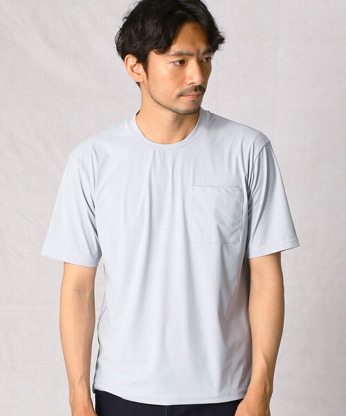 COMME CA MEN(コムサメン)の「ドレスネック ナイロンT(Tシャツ/カットソー・メンズ・ブラック/チャコールグレー/ライトグレー・M/L)」の5枚目の写真
