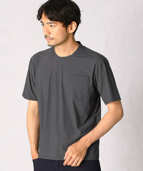 COMME CA MEN(コムサメン)の「ドレスネック ナイロンT(Tシャツ/カットソー・メンズ・ブラック/チャコールグレー/ライトグレー・M/L)」の6枚目の写真