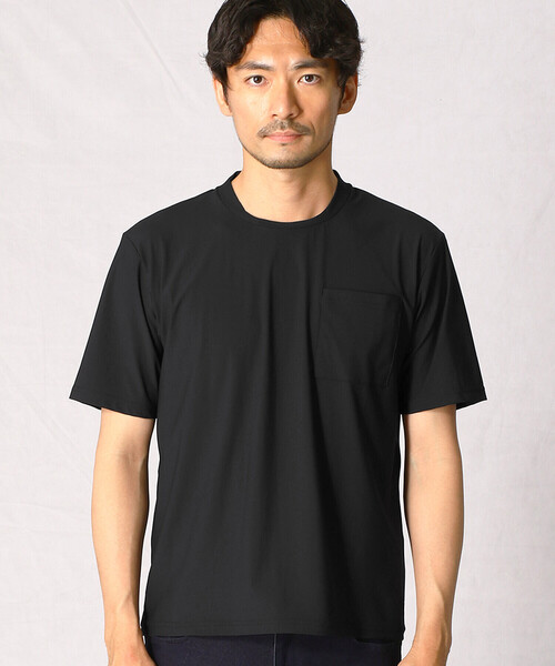 COMME CA MEN(コムサメン)の「ドレスネック ナイロンT(Tシャツ/カットソー・メンズ・ブラック/チャコールグレー/ライトグレー・M/L)」の7枚目の写真