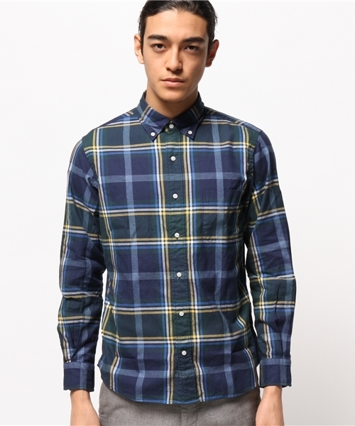 SHIPS(シップス)の「SC: "AIRY" オックスフォード チェック ボタンダウン シャツ(シャツ/ブラウス・メンズ・グレー/ネイビー・MEDIUM/X-LARGE/SMALL/LARGE)」の6枚目の写真