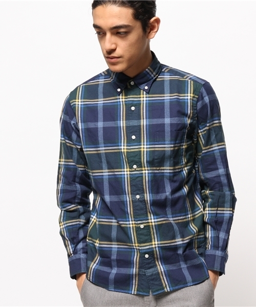 SHIPS(シップス)の「SC: "AIRY" オックスフォード チェック ボタンダウン シャツ(シャツ/ブラウス・メンズ・グレー/ネイビー・MEDIUM/X-LARGE/SMALL/LARGE)」の15枚目の写真