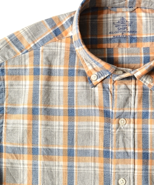 SHIPS(シップス)の「SC: "AIRY" オックスフォード チェック ボタンダウン シャツ(シャツ/ブラウス・メンズ・グレー/ネイビー・MEDIUM/X-LARGE/SMALL/LARGE)」の12枚目の写真